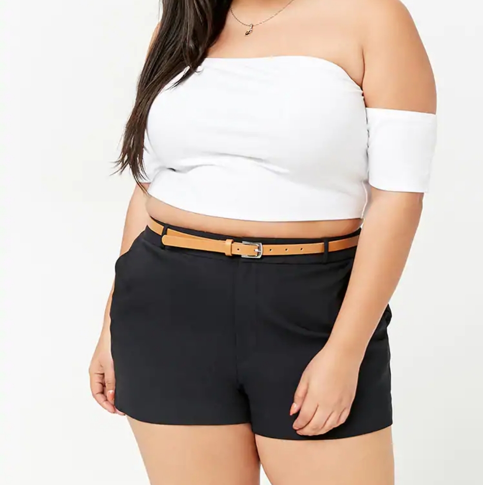 Black High Waisted Woven Shorts